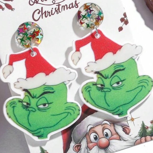 The Grinch Acrylic Earrings - Picture 1 of 3